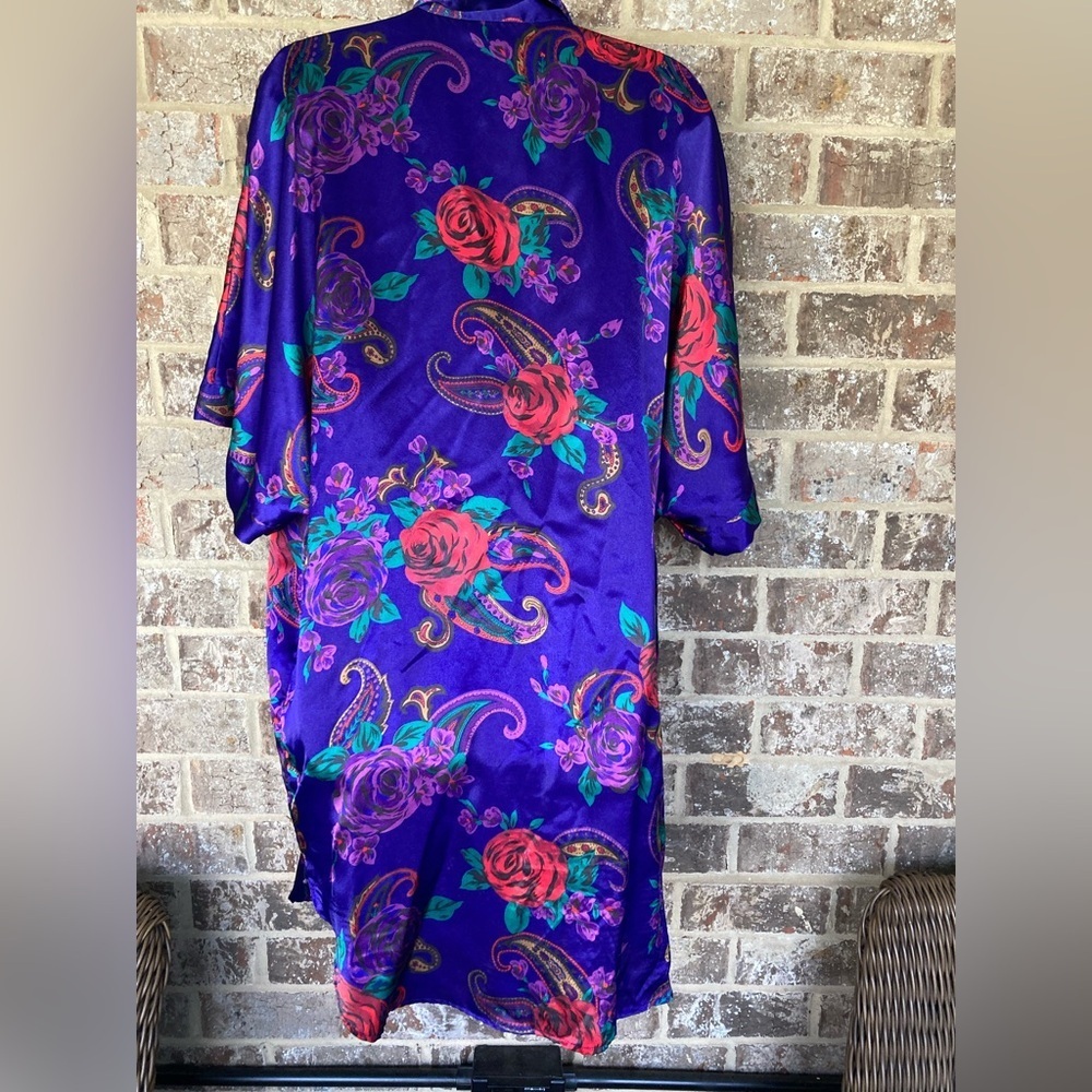Vintage Intimate Pleasures Night Robe Hollywood Glam 14/16 Polyester Ornate - Picture 6 of 8